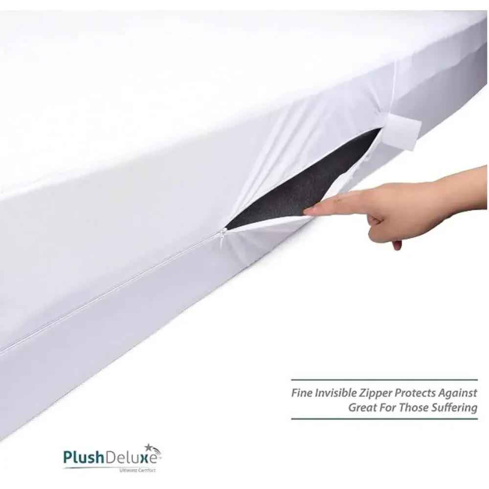 Premium Waterproof Mattress Encasement, Breathable Cotton Terry Surface- Queen